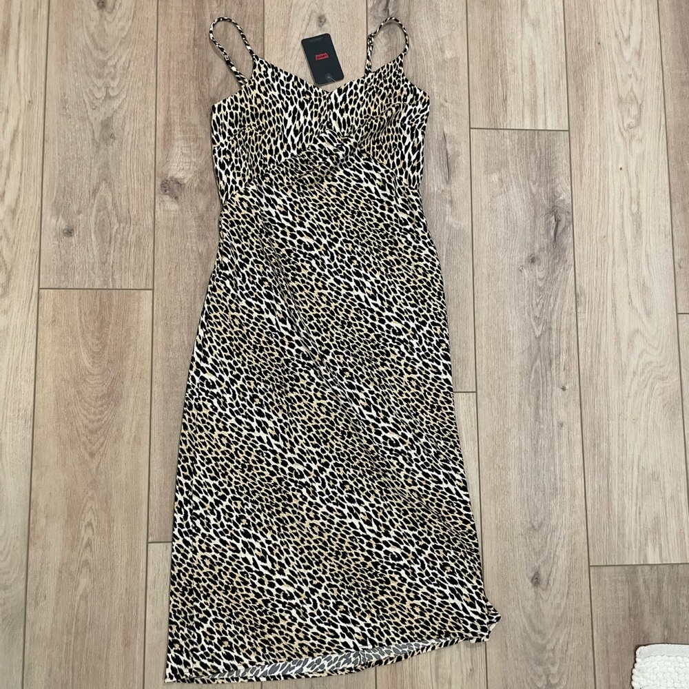 Levi’s Marietta slip silk dress leopard print midi length NWT - Picture 4 of 6
